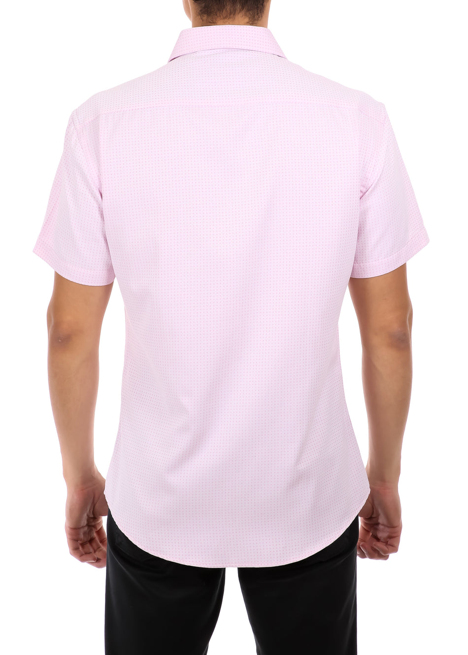 Mens Pink Short Sleeve Dress Shirt ...